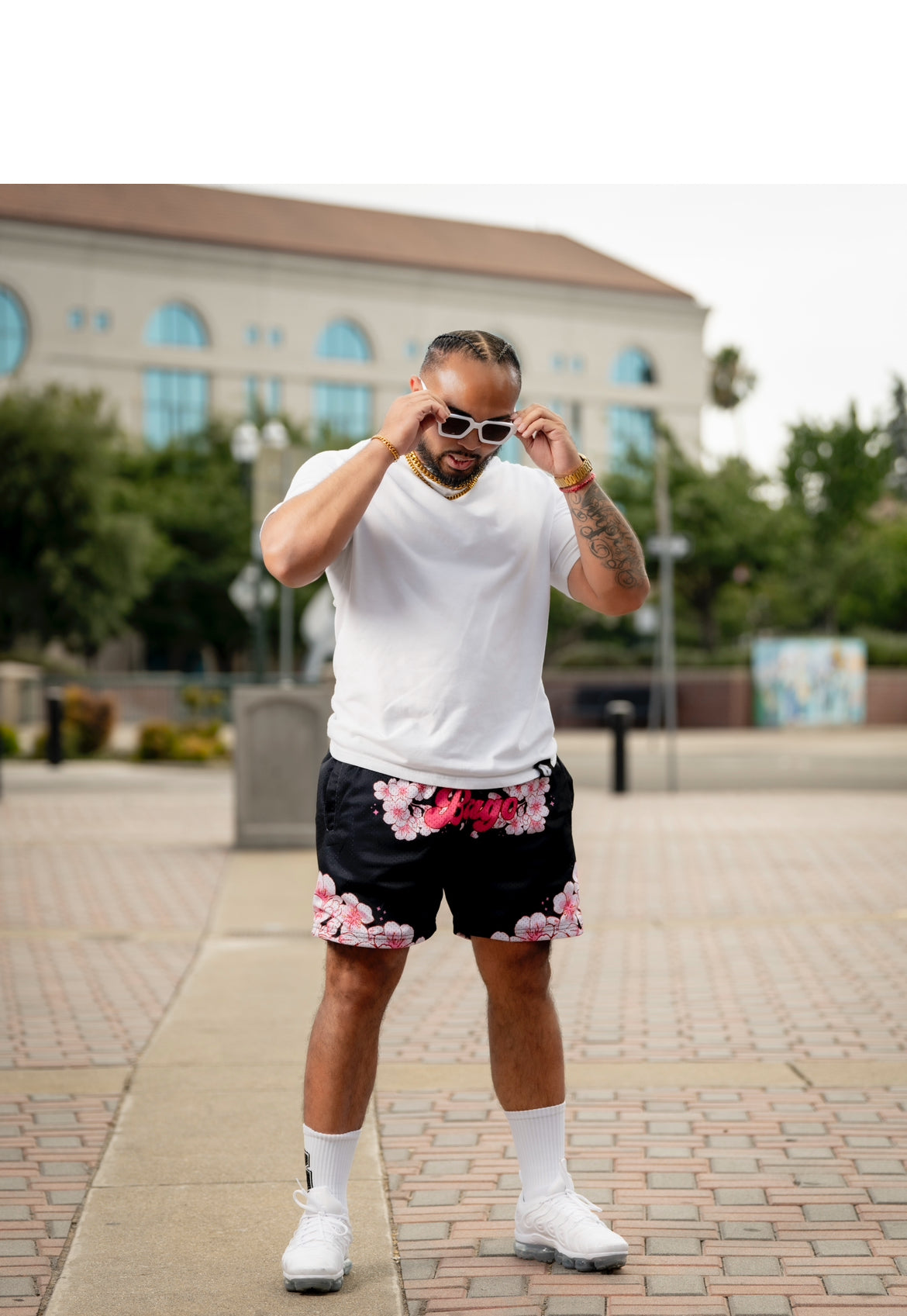 Cherry blossom- 7 inch seam shorts