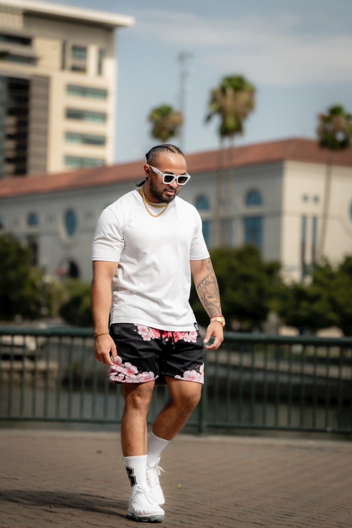 Cherry blossom- 7 inch seam shorts