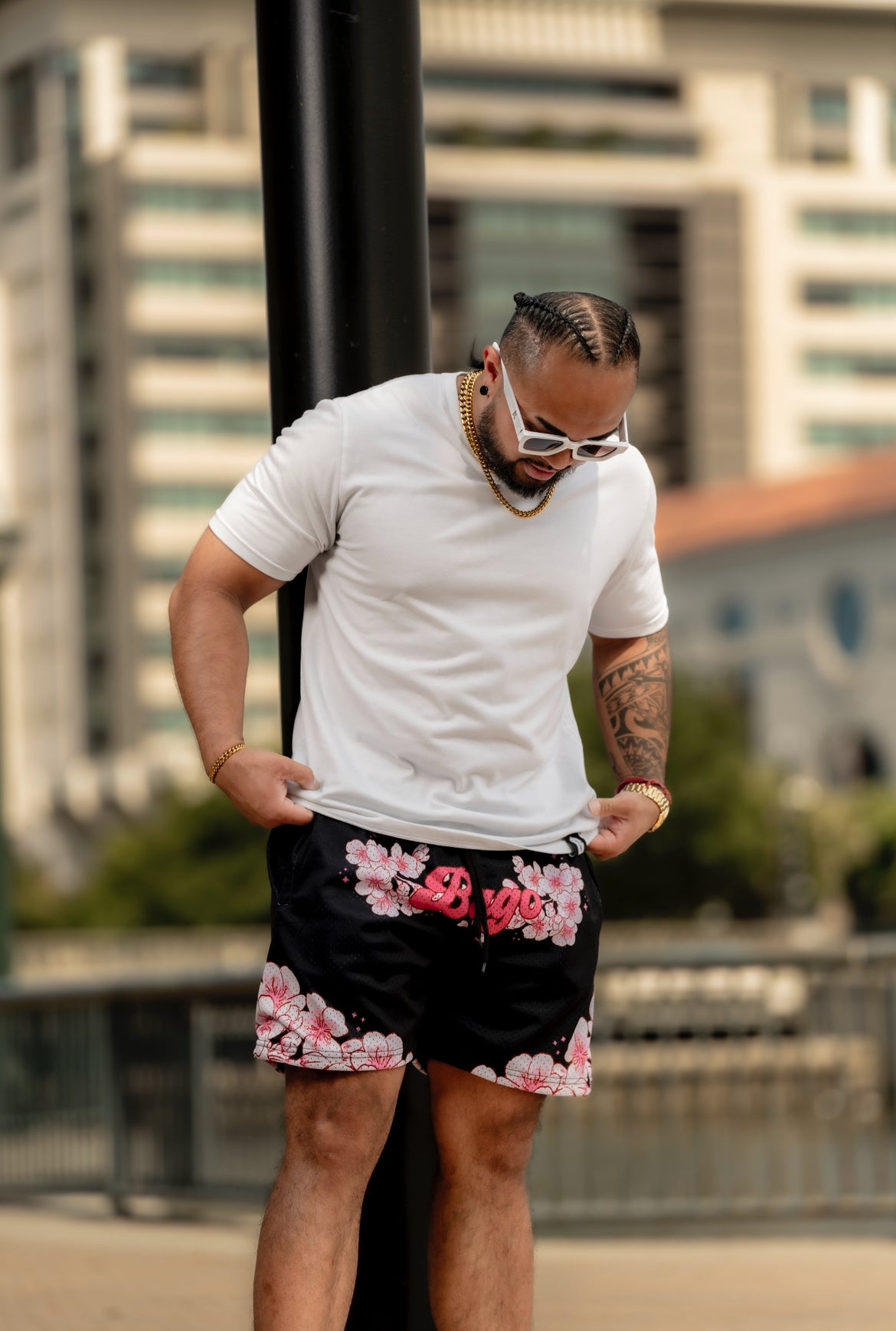 Cherry blossom- 7 inch seam shorts