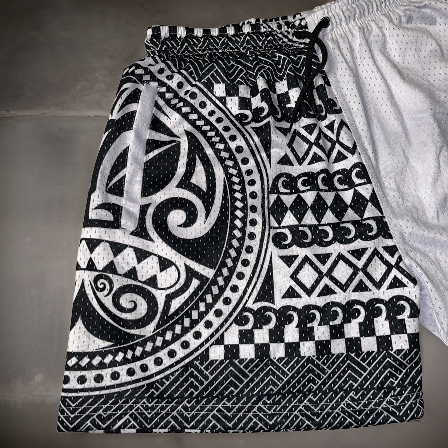 Tribal Design Mesh Shorts