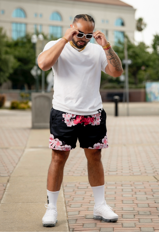 Cherry blossom- 7 inch seam shorts