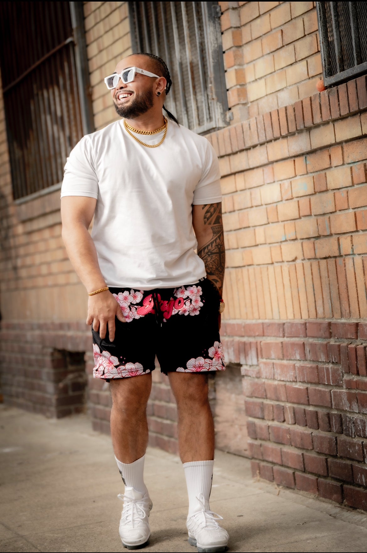 Cherry blossom- 7 inch seam shorts