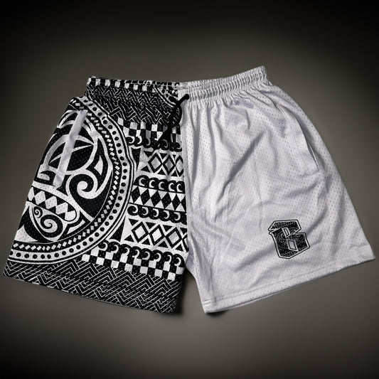 Tribal Design Mesh Shorts