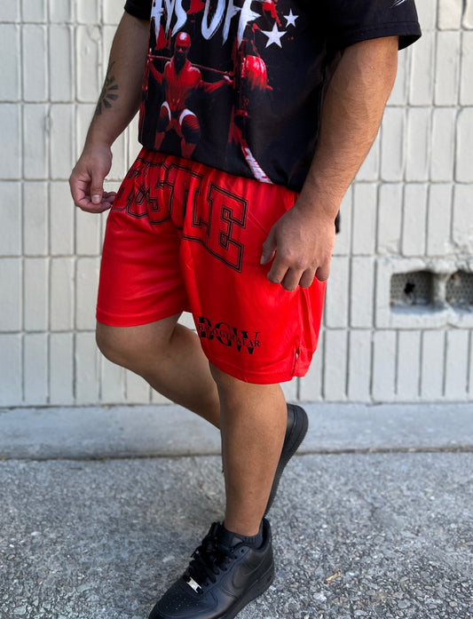 Hustle Design red shorts