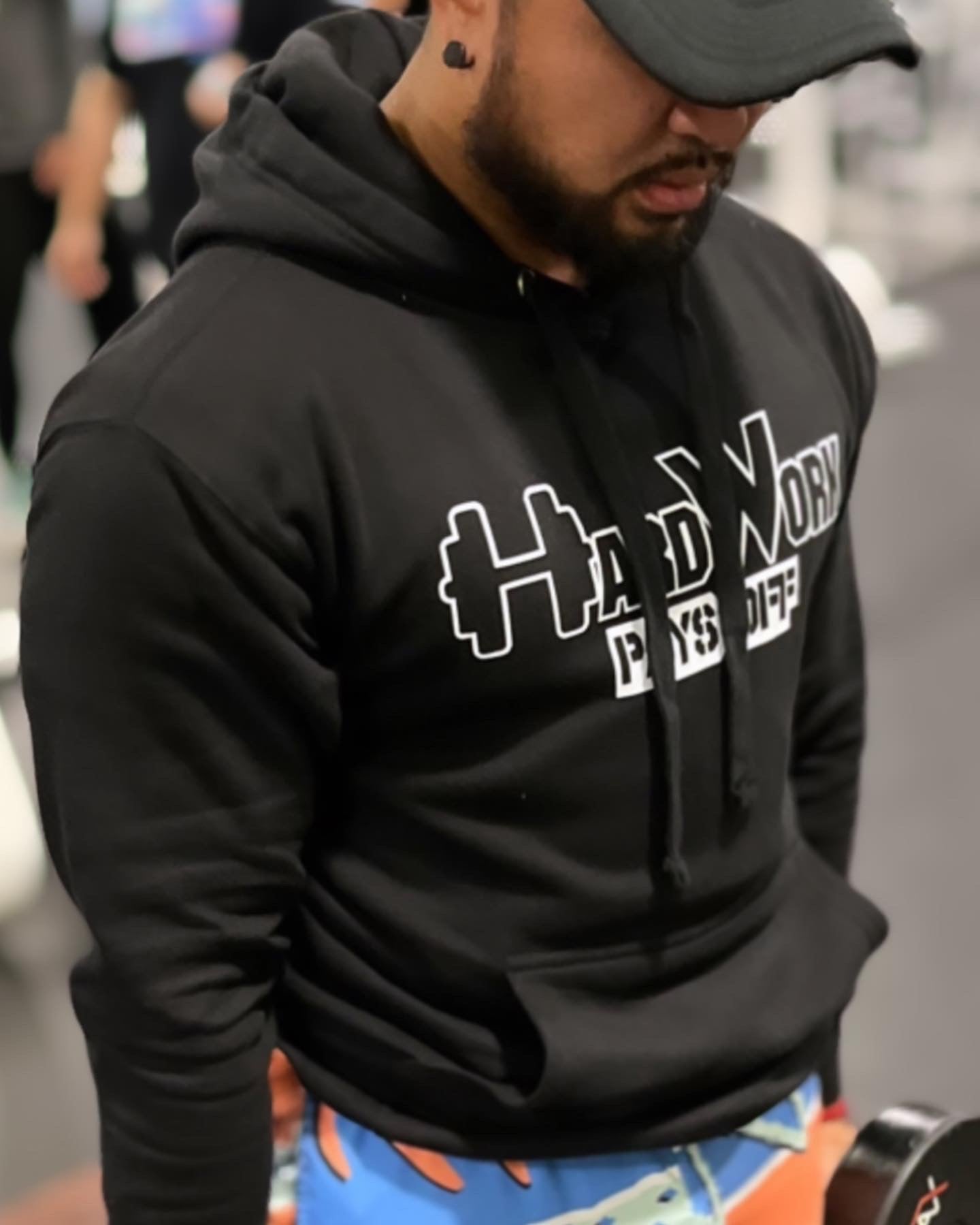 Black hoodie - Hard work pays off print