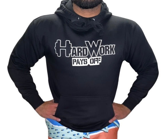 Black hoodie - Hard work pays off print